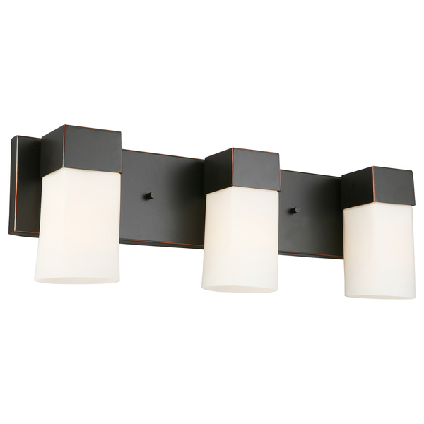 Eglo 3X60W Bath Vanity Light W/ Oil Rubbed Bronze Finish & Frosted Glass 202863A